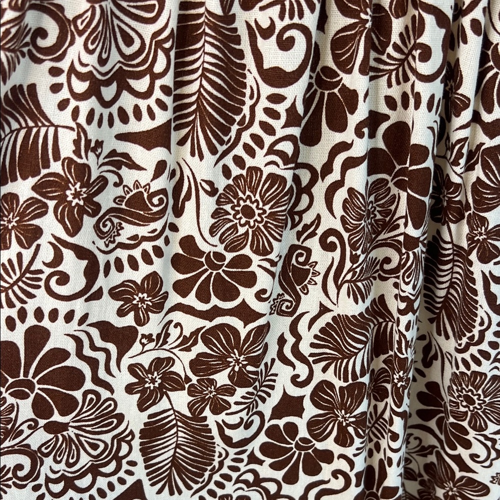 Brown & White Floral Maxi Dress with Adjustable Straps - Picture 7 of 7
